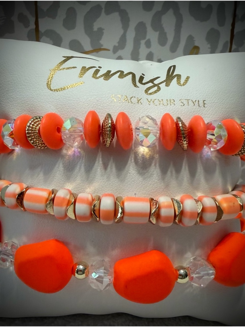 New ERIMISH Bracelets- 3 pc Stack - Neon Orange